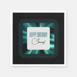 Guardanapo De Papel Esmeralda Verde Moderna Preto e Branco