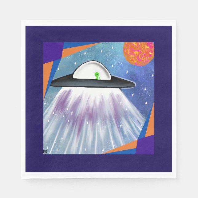 Guardanapo De Papel Espaço de OVNI da espaçonave de alienígena (Frente)