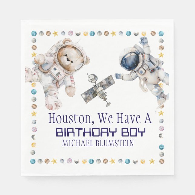 Guardanapo De Papel Espaço Exterior Papel de Aniversário Napkins (Frente)