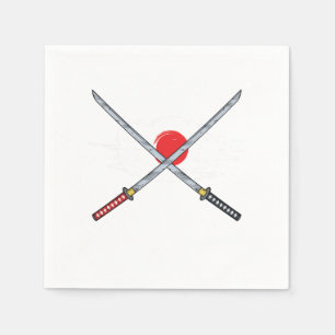 Guardanapo De Papel Espada do Sinalizador Japonês Katana Kendo Samurai