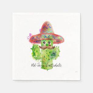 Guardanapo De Papel Espanhol Cactus Mustache Hat Fiesta Text Artisan