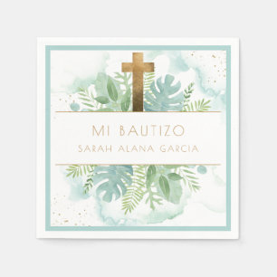 Guardanapo De Papel Espanhol, Garoto Verde/Menina Azul Baptism