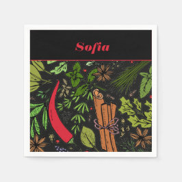 Guardanapo De Papel Especiarias nome do padrão de pimenta preto