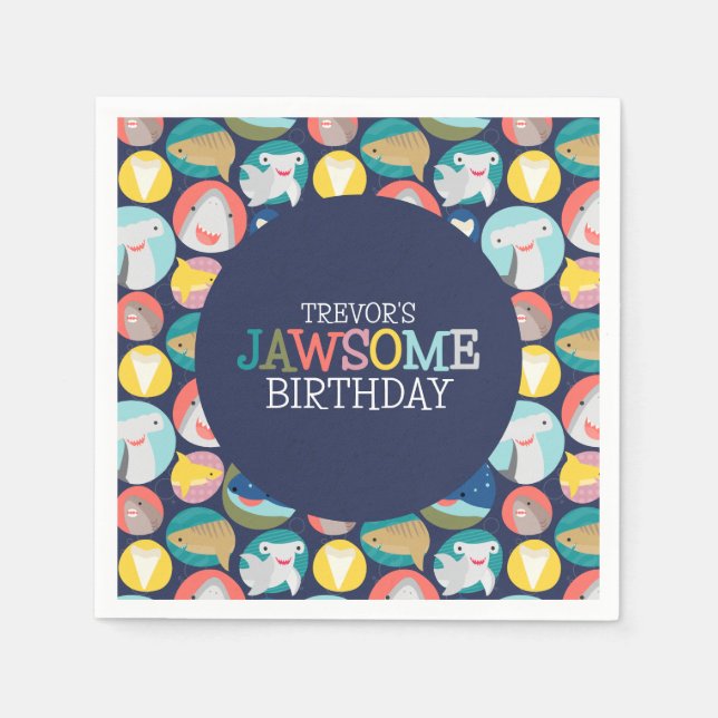 Guardanapo De Papel Espécies De Tubarões (Frente)