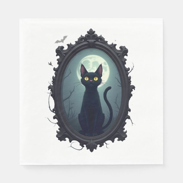 Guardanapo De Papel Espelho de Gato Assombrado (Frente)