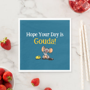 Guardanapo De Papel Espero Que Seu Dia Seja Gouda, Pun de Queijo de Ra