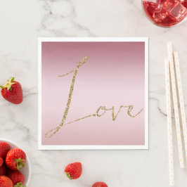 Guardanapo De Papel Espessura do Ombre Rosa Brilhante Amor Dourado