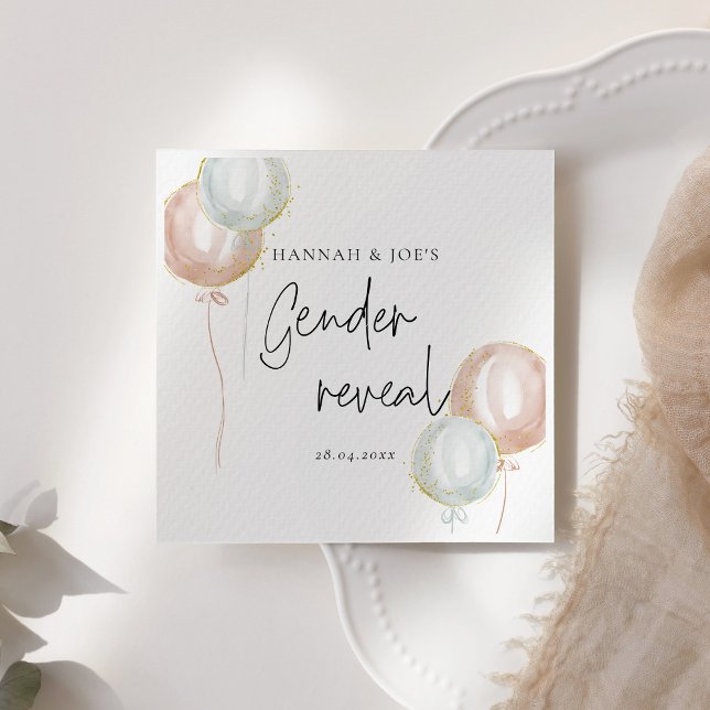 Guardanapo De Papel Espetáculo de Revelação do Gênero do Balão Rosa e  (Criador carregado)