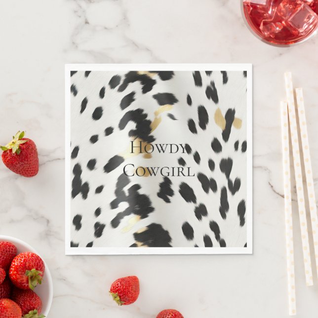 Guardanapo De Papel Espinho Dourado Negro Branco Ocidental (Insitu)