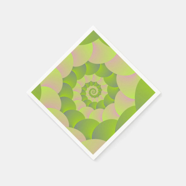 Guardanapo De Papel Espiral a Rosa e Verdes (Canto)
