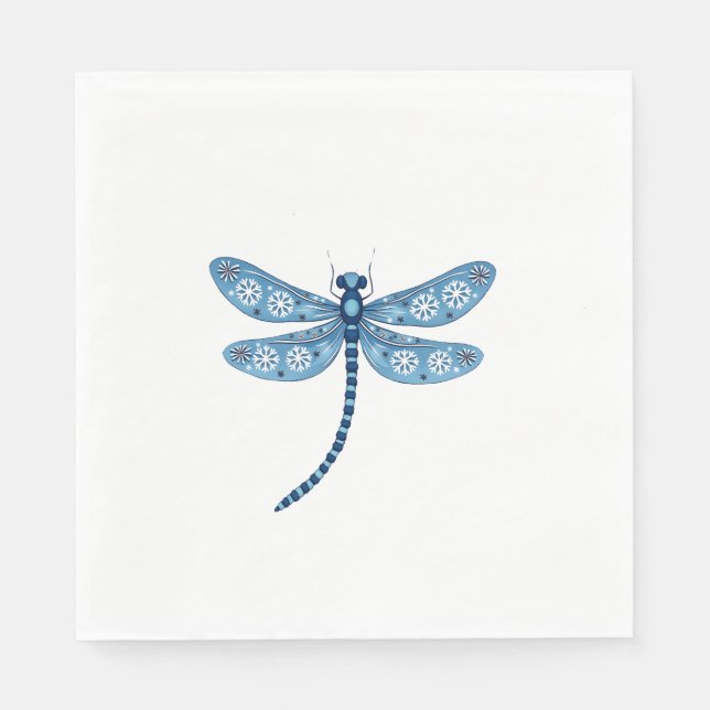 Guardanapo De Papel Espírito de Dragonfly em Floco de Neve (Frente)