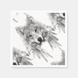 Guardanapo De Papel Espírito tribal do lobo