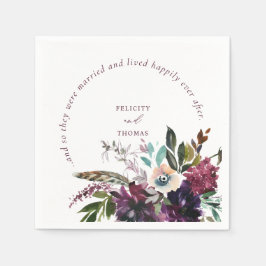 Guardanapo De Papel Esplendor De Borgonha Feliz Para Sempre Após Casam