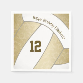 Guardanapo De Papel esporte de vôlei estilizado para raparigas ouros