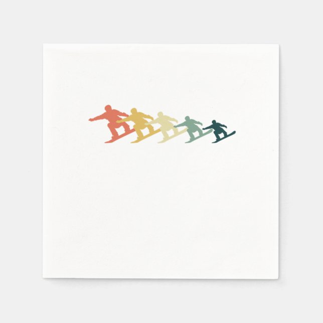 Guardanapo De Papel Esportes de inverno Retro de Esqui incríveis (Frente)