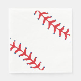 Guardanapo De Papel Esportivo-Béisbol Clássico Vermelho e Branco Tema