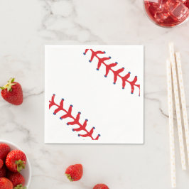 Guardanapo De Papel Esportivo-Béisbol Clássico Vermelho e Branco Tema