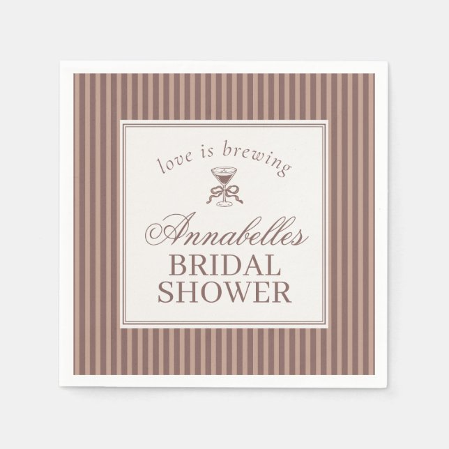 Guardanapo De Papel Espresso Martini Love Brewing Coffee Bridal Shower (Frente)