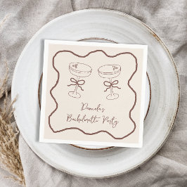 Guardanapo De Papel Espresso Martini Mão Desenhada Despedida de Soltei