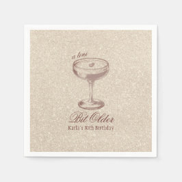 Guardanapo De Papel Espresso Tini Bit Antigo Aniversário Dourado Elega
