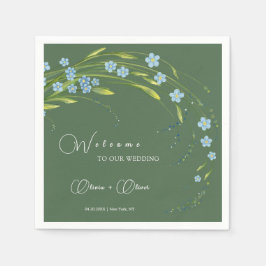 Guardanapo De Papel Esqueça-me-Não-Casamento Bem-Vindo