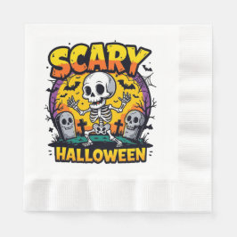 Guardanapo De Papel Esqueleto Clássico de Halloween Assustador