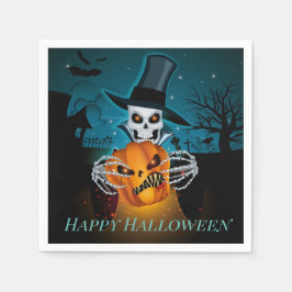 Guardanapo De Papel Esqueleto de Chapéu Superior Spooky