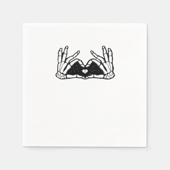 Guardanapo De Papel Esqueleto Mãos O Coração (Frente)