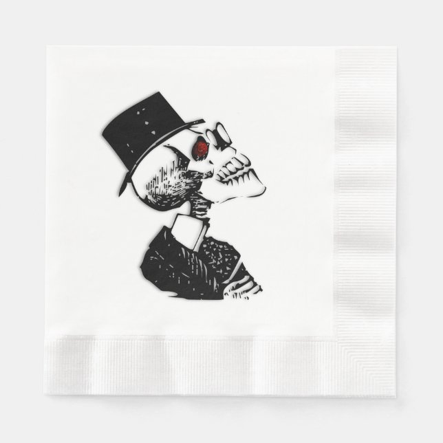 Guardanapo De Papel Esqueleto Olho Vermelho (Frente)