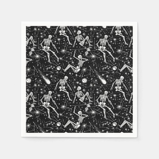Guardanapo De Papel Esqueletos no fundo do espaço (Frente)