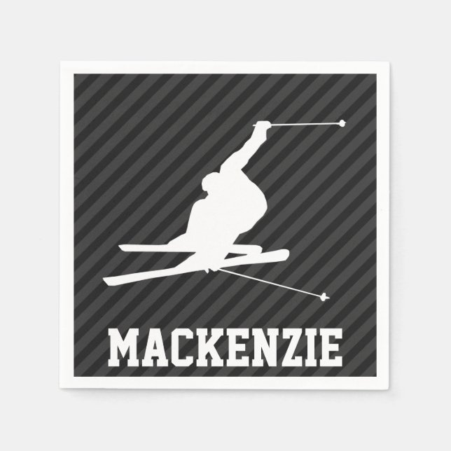 Guardanapo De Papel Esquema de Neve; Cinzas Pretas e Escuras (Frente)