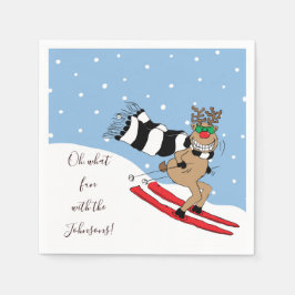 Guardanapo De Papel Esqui de Reindeer de Natal