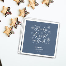 Está frio fora do chá de fraldas azul