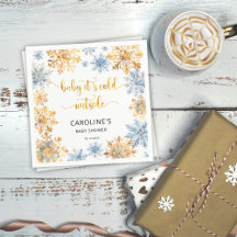 Está Frio Lá Fora Flocos de Neve Dourados Bebê