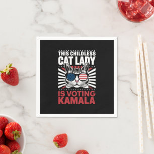 Guardanapo De Papel Esta Senhora de Gato Sem Crianças Está Votando Kam