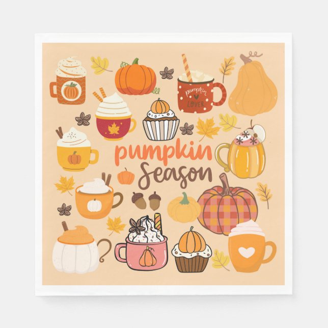 Guardanapo De Papel Estação de Abóbora Separada (Frente)