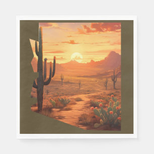 Guardanapo De Papel Estado da Arizona do Deserto Sunset