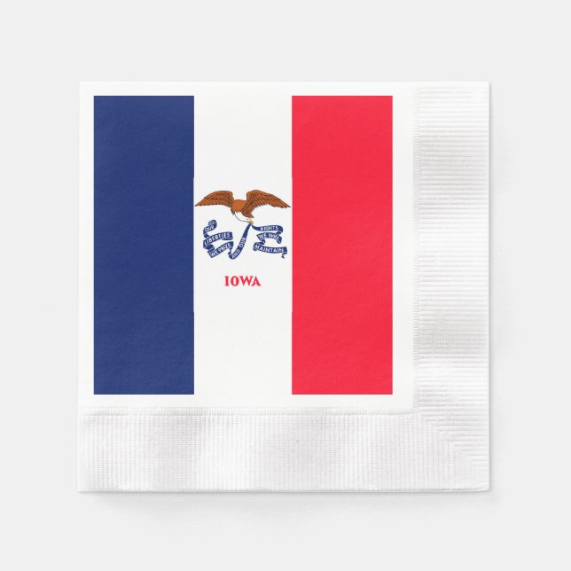 Guardanapo De Papel Estado de Iowa Flag Design (Frente)