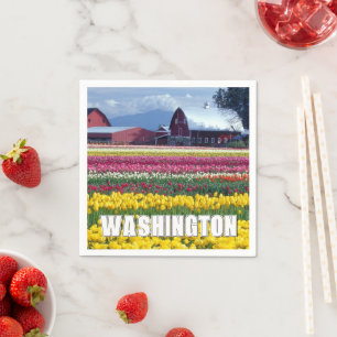 Guardanapo De Papel Estado de Washington Campo de Tulipas