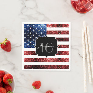 Guardanapo De Papel Estados Unidos bandeira vermelho faíscas azul doce