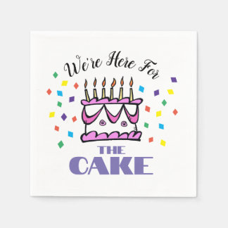 Guardanapo De Papel Estamos aqui para o bolo Napkins