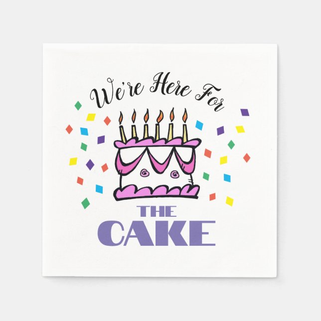 Guardanapo De Papel Estamos aqui para o bolo Napkins (Frente)