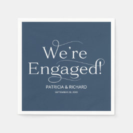 Guardanapo De Papel Estamos comprometidos com a Festa de noivado azul