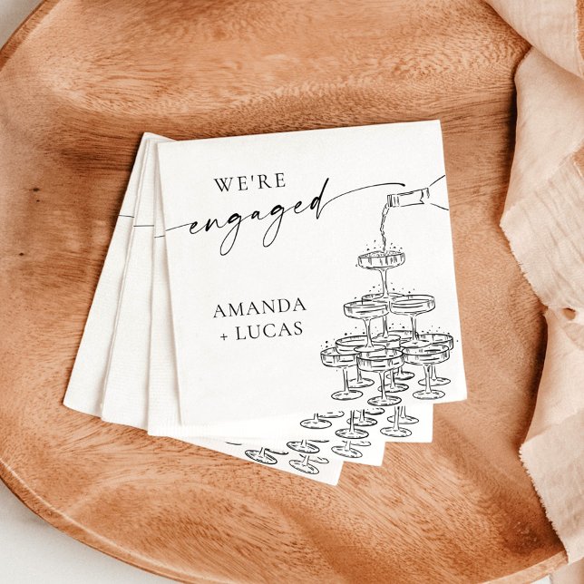 Guardanapo De Papel Estamos engajados em Napkins, Torre de Champanhe M (Criador carregado)