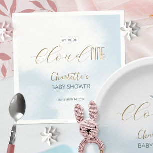 Guardanapo De Papel Estamos na Nuvem 9 Elegante Roteiro Azul Convite d