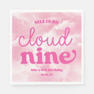 Guardanapo De Papel Estamos na Nuvem Nove Rosa 9ª Festa de aniversário