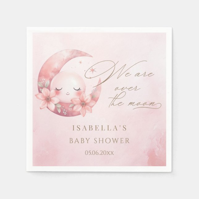 Guardanapo De Papel Estamos Sobre O Chá de fraldas Da Moon Girl (Frente)