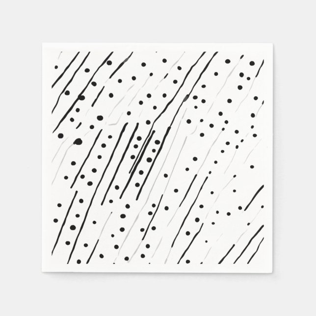 Guardanapo De Papel Estampas ou bolinhas pretas, brancas, de cinza (Frente)