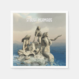 Guardanapo De Papel Estátua de Sereia. Personalizável