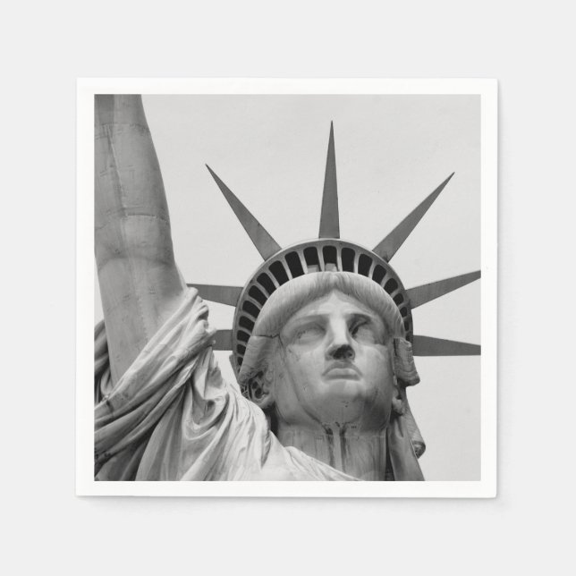 Guardanapo De Papel Estátua Negra e Branca da Liberdade (Frente)